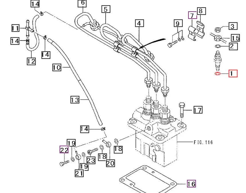 Mahindra Tractor Lower Injector Gasket MD070717 Mahindra Direct Parts