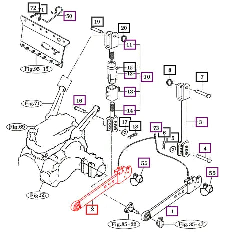 Mahindra Tractor Lower Link Right-Hand 17705256001DG Mahindra Direct Parts