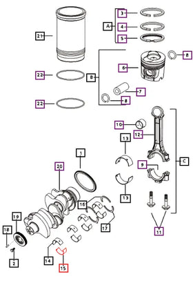 Mahindra Tractor Lower Main Bearing Engine 006004888F1 Mahindra