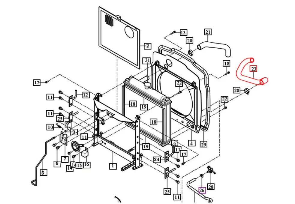 Mahindra Tractor Lower Radiator Hose 11201040111 Mahindra