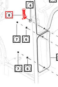 Mahindra Tractor Lower Windshield / Front Window Latch 008901179K91 Mahindra