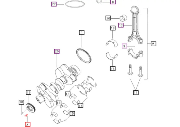 Mahindra Tractor M10 20mm Bolt 000020884E05 Mahindra Direct Parts