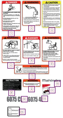 Mahindra Tractor Mahindra Decal Set Complete 6075l MHAC09090016K Mahindra Direct Parts