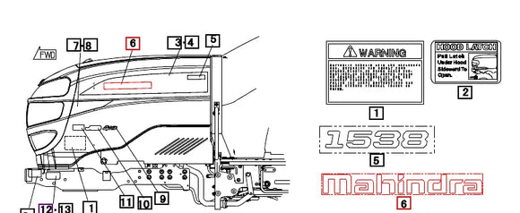 Mahindra Tractor Mahindra Label 19488787000 Mahindra Direct Parts