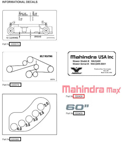 Mahindra Tractor Mahindra, Max Decal AME020406