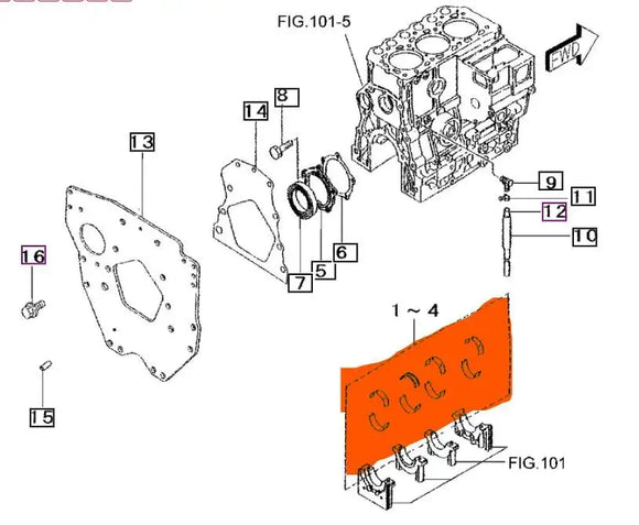 Mahindra Tractor Main Bearings 0.25mm  31A0901020 (Copy) Mahindra
