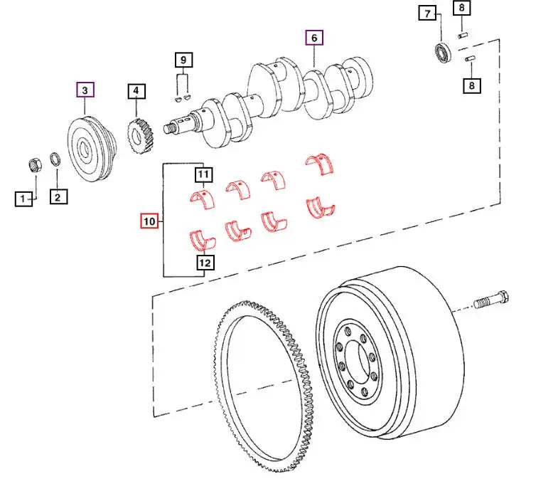 Mahindra Tractor Main Crank Bearing Set 000022122RD Mahindra