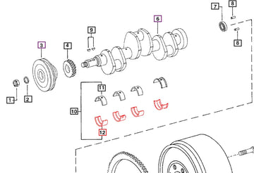 Mahindra Tractor Main Crankshaft Bearing Bottom 005550747R1 Mahindra Direct Parts