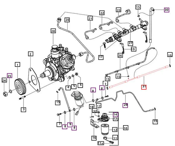 Mahindra Tractor Main Fuel Return Line 006013474D2 Mahindra Direct Parts
