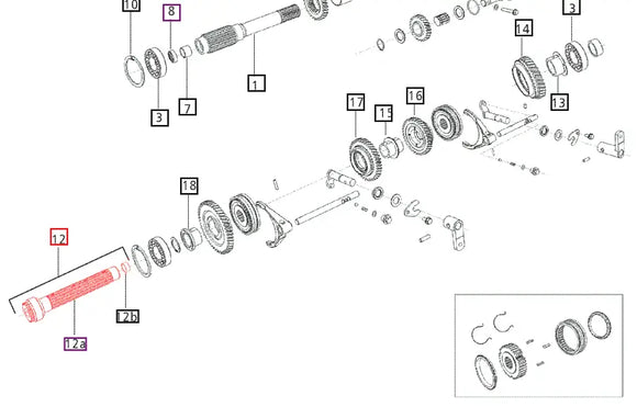 Mahindra Tractor Main Shaft and Bushing 006505693D91 Mahindra Direct Parts