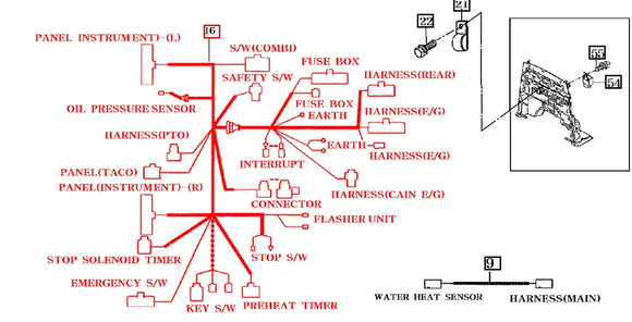 Mahindra Tractor Main Wiring Harness 13106683000 Mahindra Direct Parts