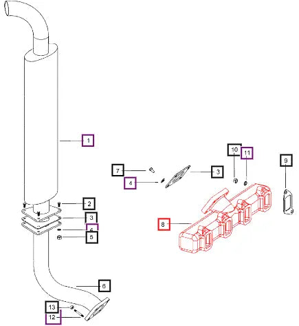 Mahindra Tractor Manifold Exhaust 000020717E05 Mahindra Direct Parts