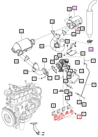 Mahindra Tractor Manifold Exhaust 006012717H1 Mahindra Direct Parts