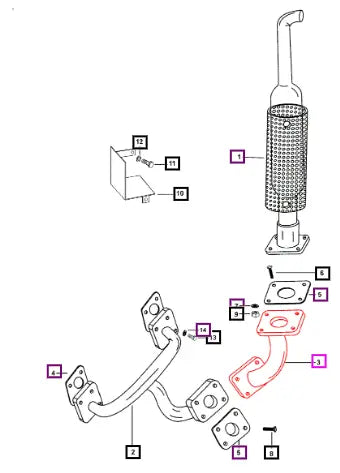 Mahindra Tractor Manifold Exhaust Extn 006001741B2 Mahindra Direct Parts
