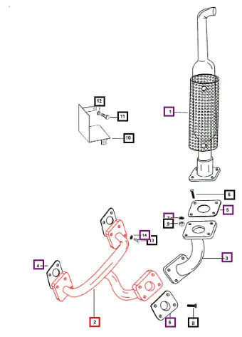 Mahindra Tractor Manifold Exhaust Main 006001740B2 Mahindra Direct Parts