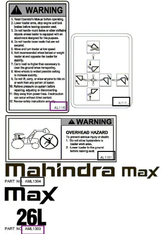 Mahindra Tractor Manual Aml205 Max ANSLOPM1402 Mahindra Direct Parts