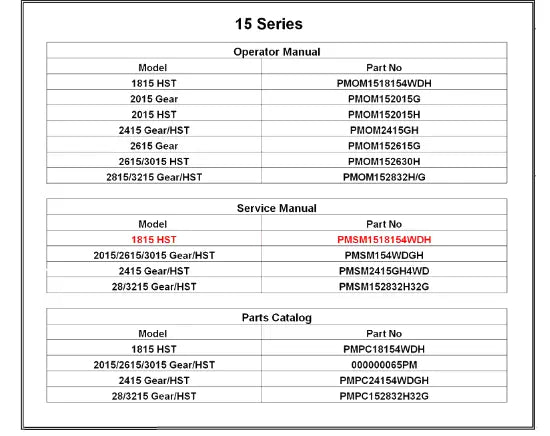 Mahindra Tractor Manual Service 1815 PMSM1518154WDH Mahindra Direct Parts