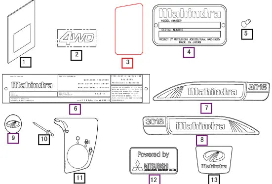 Mahindra Tractor Mark 19458756000 Mahindra Direct Parts