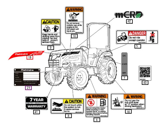 Mahindra Tractor Mark, Ornament/rh,2655 11379010050 Mahindra Direct Parts