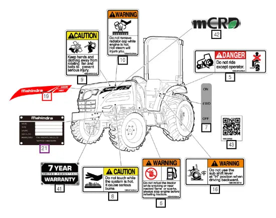 Mahindra Tractor Mark, Ornament/rh,2655hst 11399010050 Mahindra Direct Parts