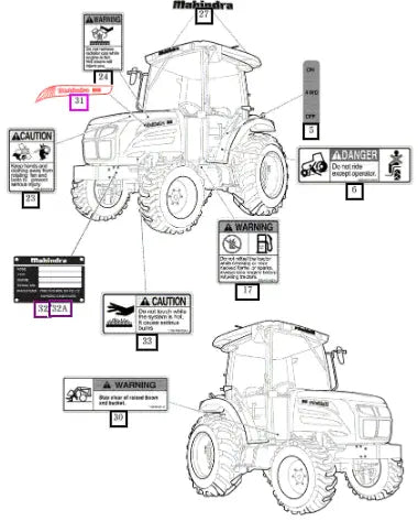 Mahindra Tractor Mark, Ornament(rh) - New 12439010051 Mahindra Direct Parts