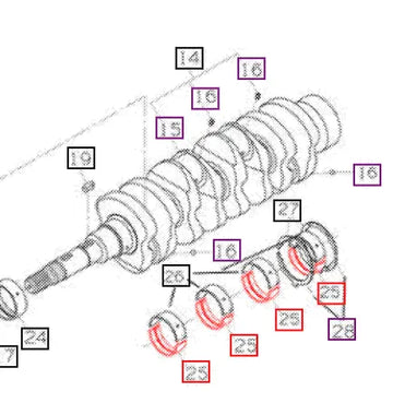 Mahindra Tractor Metal 2, Crankshaft E681023481 Mahindra Direct Parts