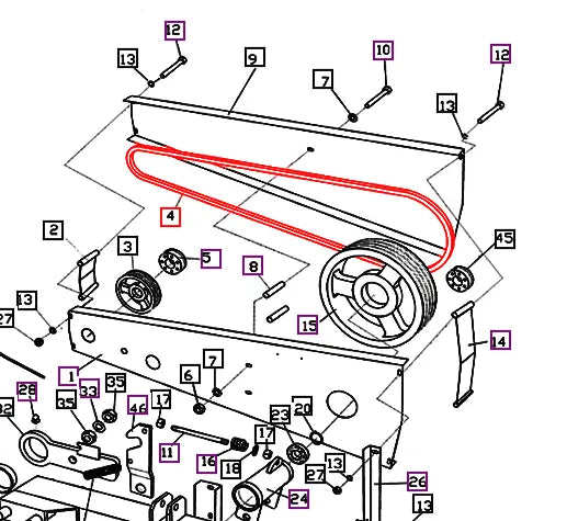 Mahindra Tractor Mower Belt EBE000047R Mahindra Direct Parts