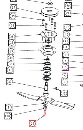 Mahindra Tractor Mower Blade Bolt CKSB01B00220N Mahindra Direct Parts