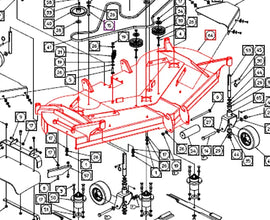 Mahindra Tractor Mower Deck Weldment With Decals AME452520 Mahindra Direct Parts