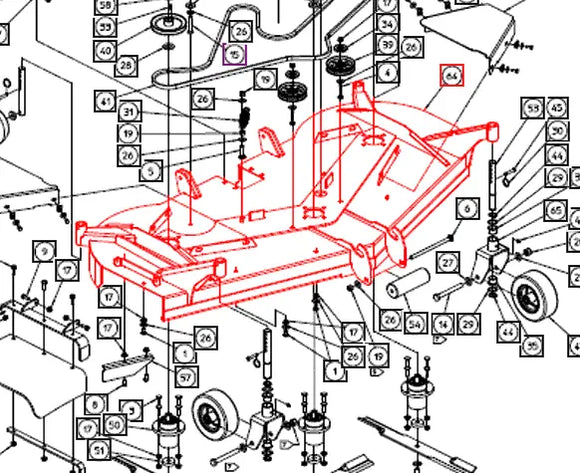 Mahindra Tractor Mower Deck Weldment With Decals AME452520 Mahindra Direct Parts