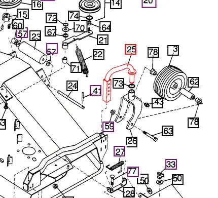 Mahindra Tractor Mower Front Wheel Arm WMM66957 Mahindra Direct Parts