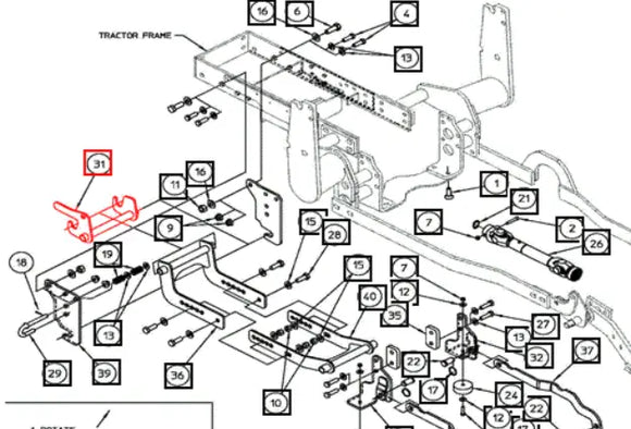Mahindra Tractor Mower Latch Weldment AME451430 Mahindra Direct Parts