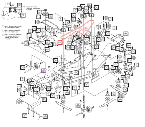Mahindra Tractor Mower Long Belt NS 1001 & Later AME012762 Mahindra