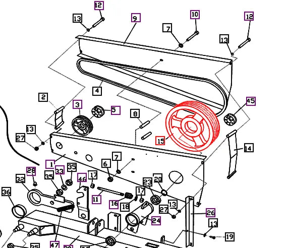 Mahindra Tractor Mower Pulley SPB 300x4 EBE000150R Mahindra Direct Parts