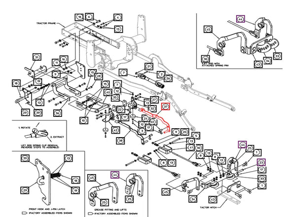 Mahindra Tractor Mower RH Link Weldment AME451820 Mahindra