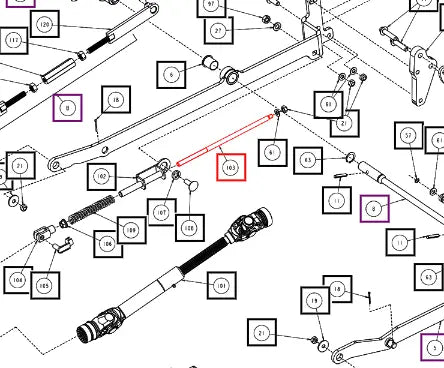 Mahindra Tractor Mower Rod CNSX09B01540N Mahindra Direct Parts