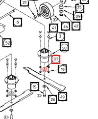 Mahindra Tractor Mower Spacer, Blade 1/2" AME066078 Mahindra Direct Parts