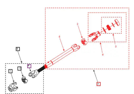 Mahindra Tractor Mower Telescoping Joint Assembly AME015148 Mahindra Direct Parts