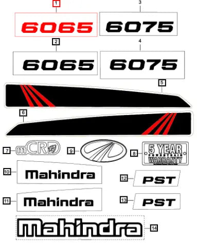 Mahindra Tractor Mstar Bonnet Decal Lh Lower Export Cab E007610657C1 Mahindra Direct Parts