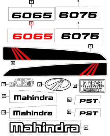 Mahindra Tractor Mstar Bonnet Decal Rh Lower Export Cab E007610658C1 Mahindra Direct Parts