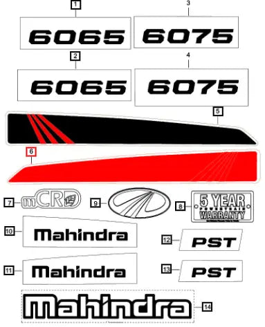 Mahindra Tractor Mstar Bonnet Decal Rh Upper Export E007545483C1 Mahindra Direct Parts