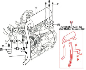 Mahindra Tractor Muffler Kit (Updated) 11211311000 Mahindra Direct Parts