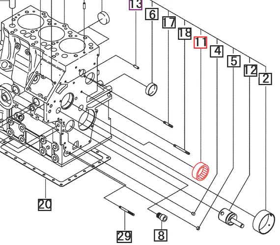 Mahindra Tractor Needle Bearing - Cylinder Block 31S9400820 Mahindra Direct Parts