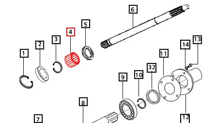 Mahindra Tractor Needle Roller Bearing 006504269C91 Mahindra Direct Parts