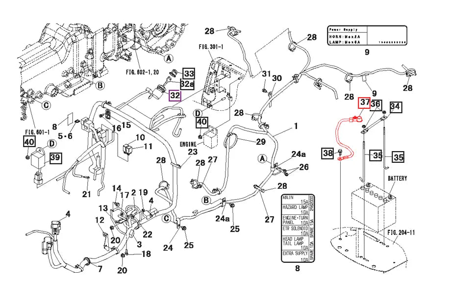 Mahindra Tractor Negative Battery Cable 11742949000 Mahindra