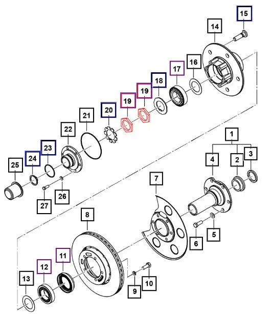 Mahindra Tractor Nut - Wheel Bearing 000A866 Mahindra Direct Parts