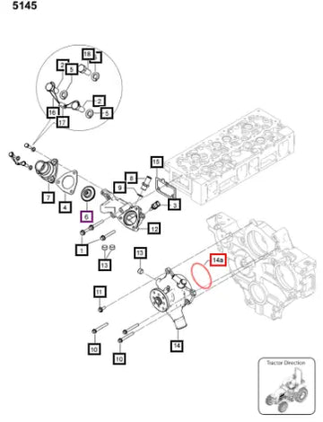 Mahindra Tractor O-ring Water Pump 006037005V1 Mahindra Direct Parts