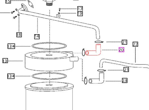 Mahindra Tractor Oil Cooler Inlet / Outlet Hose 006005659F2 Mahindra Direct Parts