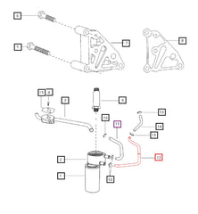 (Limited Availability) Mahindra Tractor Oil Cooler to Water Pump Line 006007595F1