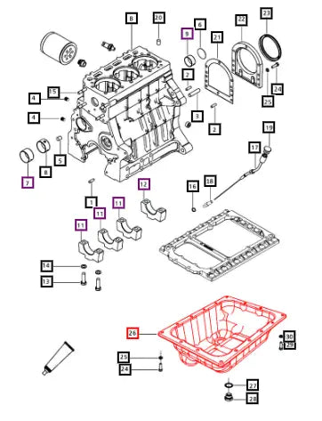 Mahindra Tractor Oil Pan Assembly Contains 006027909B11 Mahindra Direct Parts